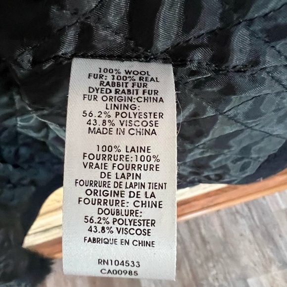 Fur and Wool Jacket Hooded Gold Hardware Size XS Nanette Lepoire - Picture 8 of 9